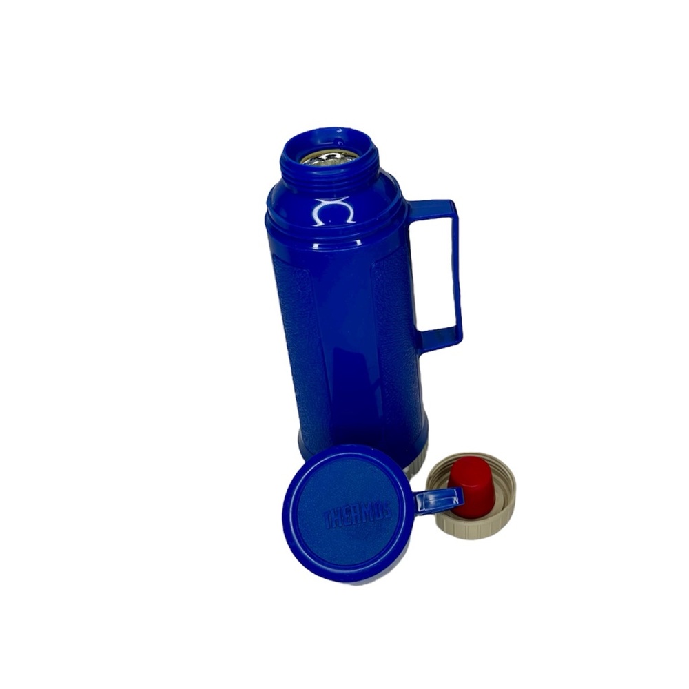 Vintage Thermos Quart 10" Blue King Seeley Vacuum Cup